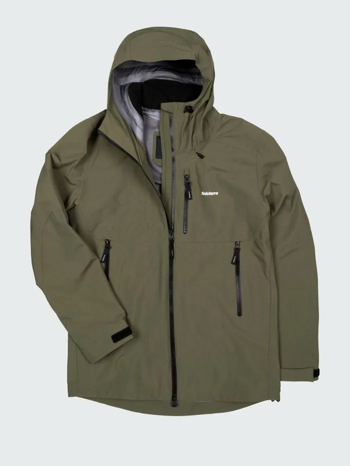 Men Stormbird Waterproof Jacket Olive Finisterre Jackets Coats and Gilets