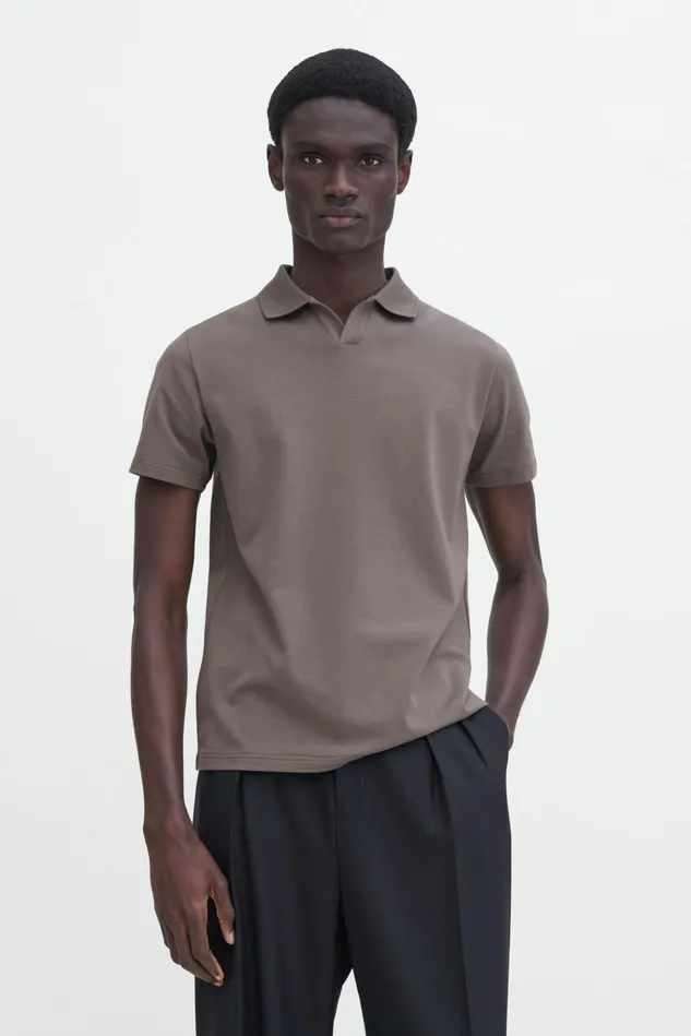 Men Stretch Cotton Polo TShirt Dark Sage Filippa K TShirts