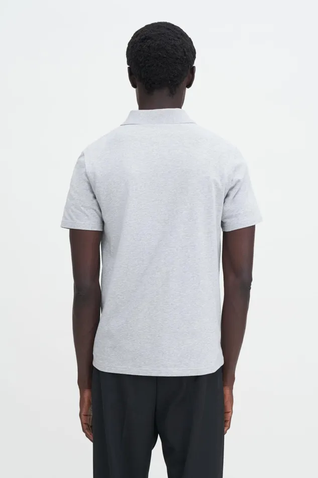 Men Stretch Cotton Polo TShirt Light Grey Melange Filippa K TShirts