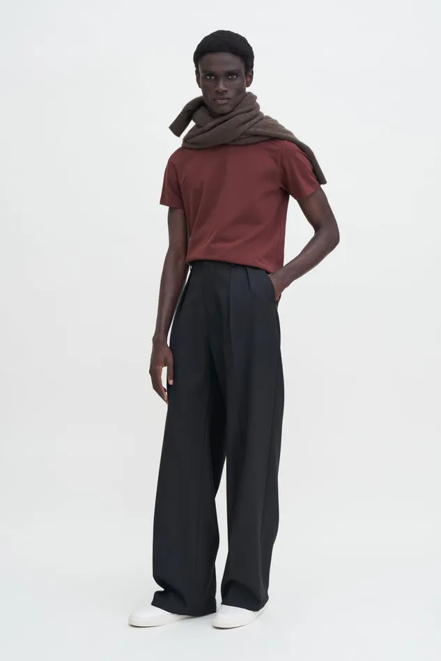Men Stretch Cotton Tee Mahogany Brown Filippa K TShirts