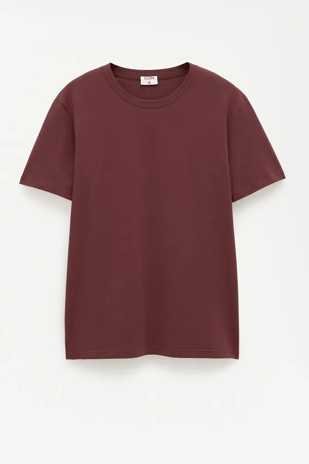 Men Stretch Cotton Tee Mahogany Brown Filippa K TShirts