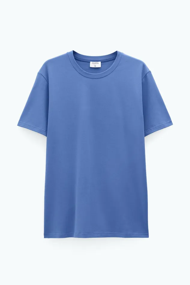Men Stretch Cotton Tee Paris Blue Filippa K TShirts