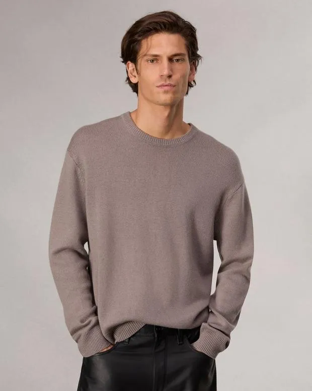 Men Sweaters Rag and Bone Downing Cashmere Sweater Grey
