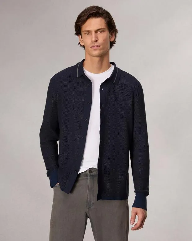 Men Sweaters Rag and Bone Harvey Knit Shirt Salute