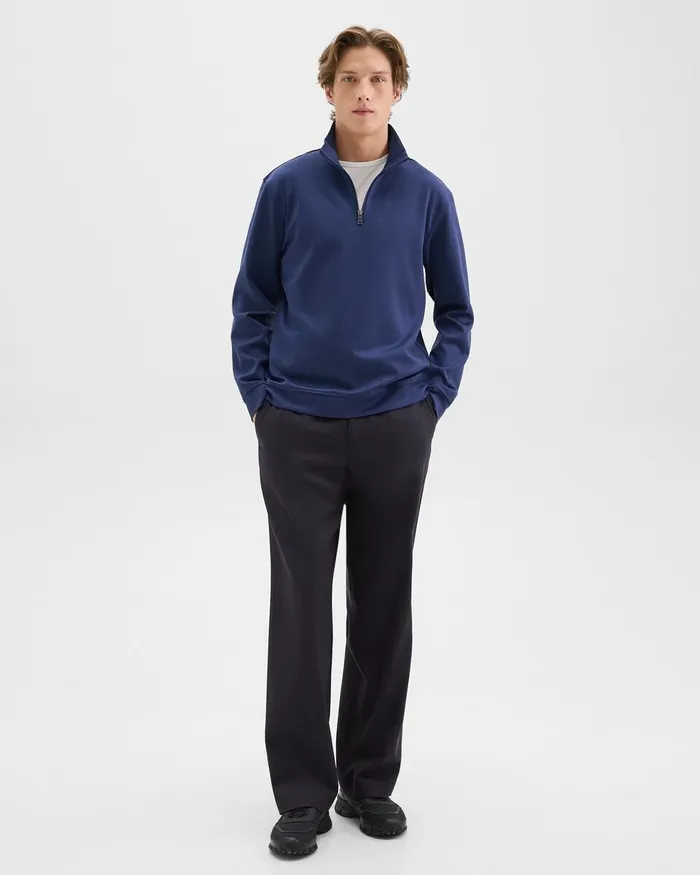 Men Sweatshirts Hoodies Theory QuarterZip Sweatshirt In Scuba Deep Atlantic