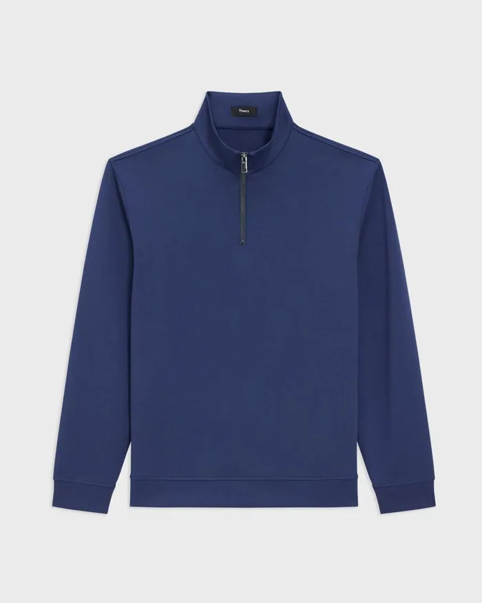 Men Sweatshirts Hoodies Theory QuarterZip Sweatshirt In Scuba Deep Atlantic
