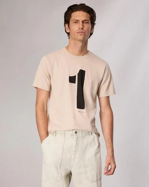 Men TShirts and Henleys Rag and Bone Rb Number 1 TShirt Washed Light Tan