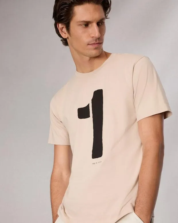 Men TShirts and Henleys Rag and Bone Rb Number 1 TShirt Washed Light Tan