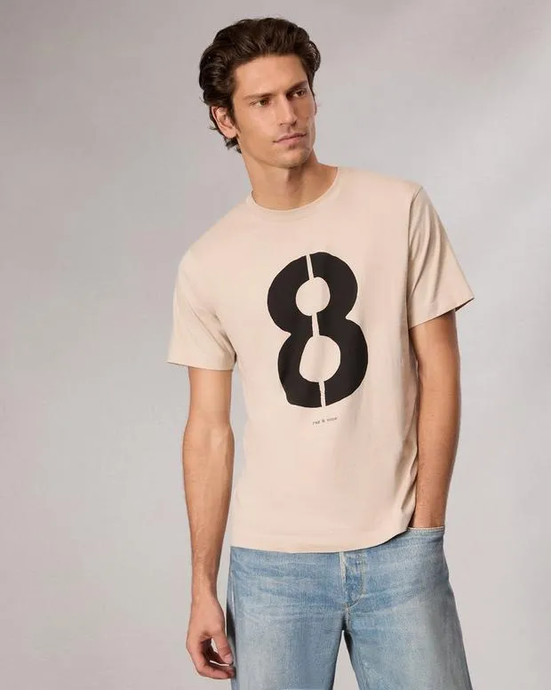 Men TShirts and Henleys Rag and Bone Rb Number 8 TShirt Washed Light Tan
