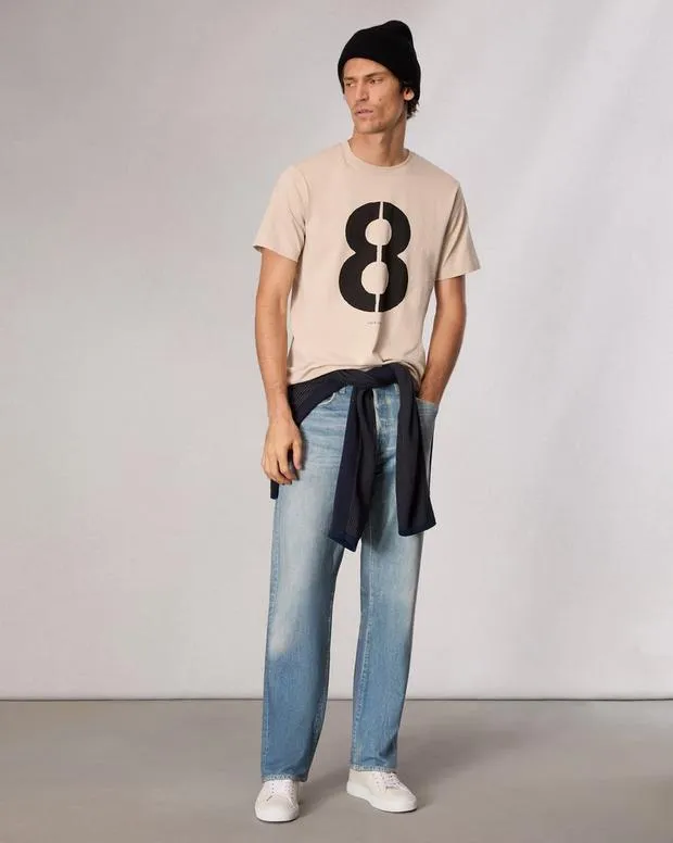 Men TShirts and Henleys Rag and Bone Rb Number 8 TShirt Washed Light Tan