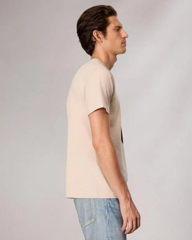 Men TShirts and Henleys Rag and Bone Rb Number 8 TShirt Washed Light Tan