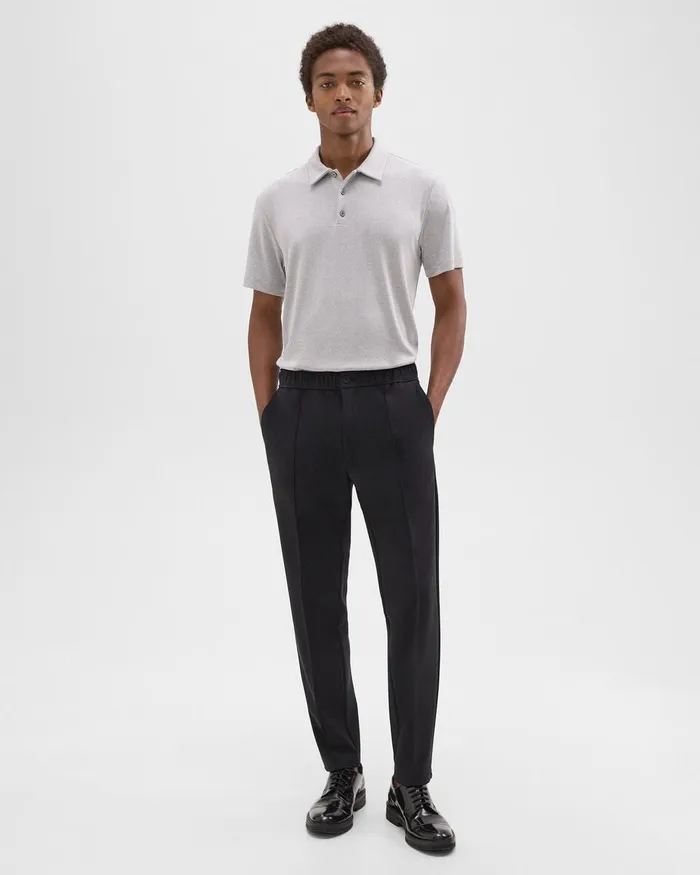 Men TShirts Polos Theory Bron Polo Shirt In Anemone Modal Jersey Grey Multi