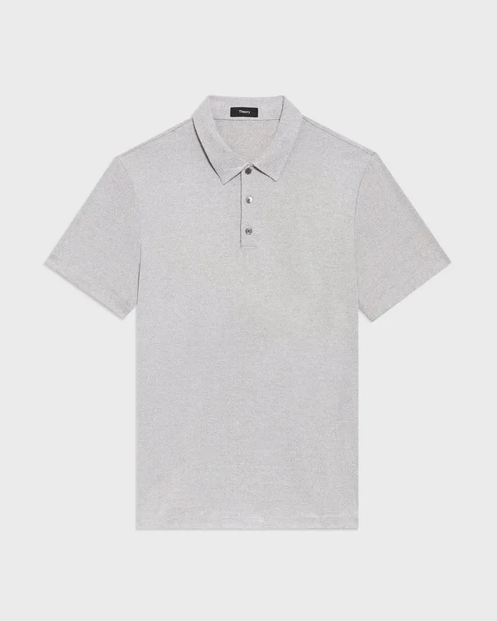 Men TShirts Polos Theory Bron Polo Shirt In Anemone Modal Jersey Grey Multi