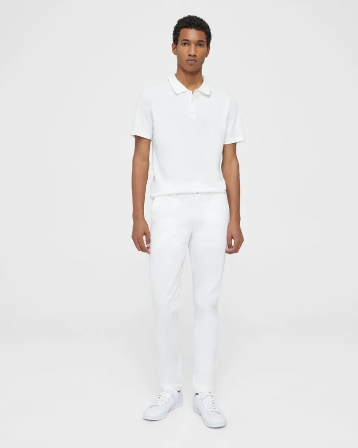 Men TShirts Polos Theory Bron Polo Shirt In Slub Cotton White