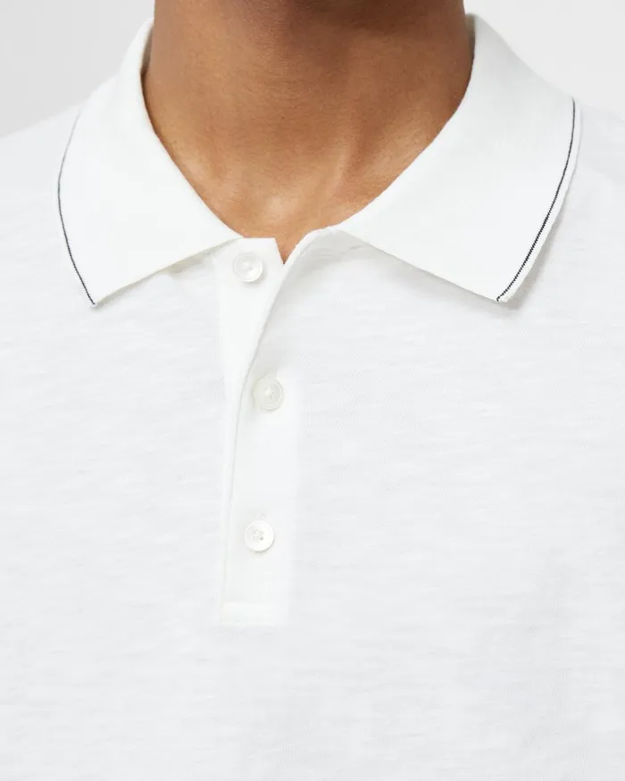 Men TShirts Polos Theory Bron Polo Shirt In Slub Cotton White