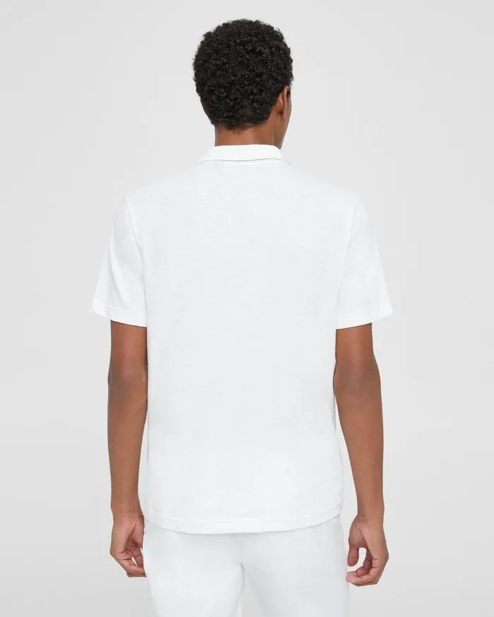 Men TShirts Polos Theory Bron Polo Shirt In Slub Cotton White