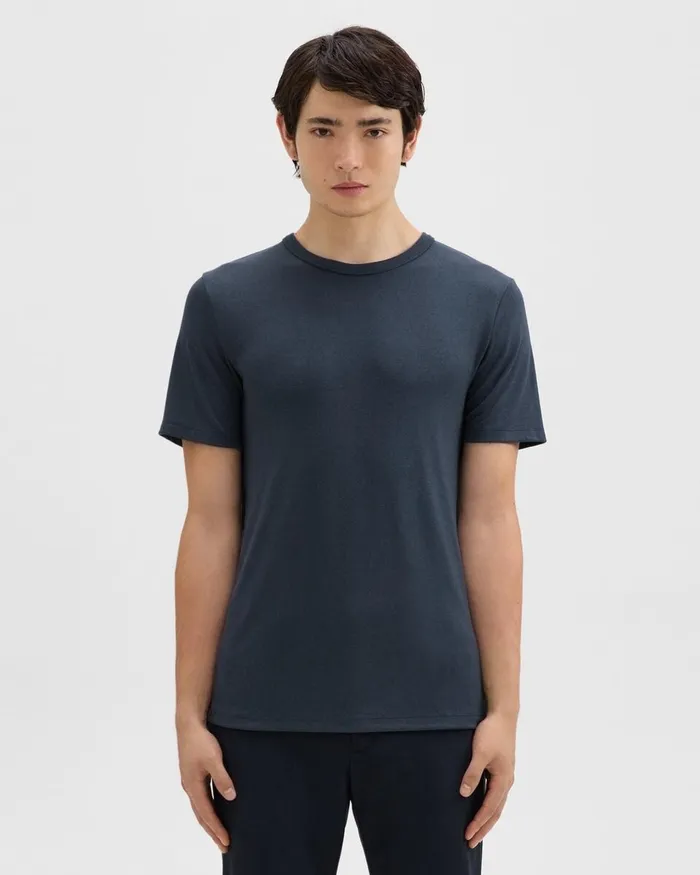 Men TShirts Polos Theory Essential Tee In Anemone Modal Jersey Eclipse Multi