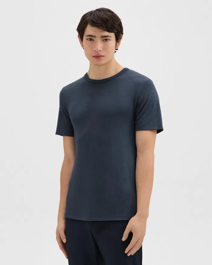 Men TShirts Polos Theory Essential Tee In Anemone Modal Jersey Eclipse Multi
