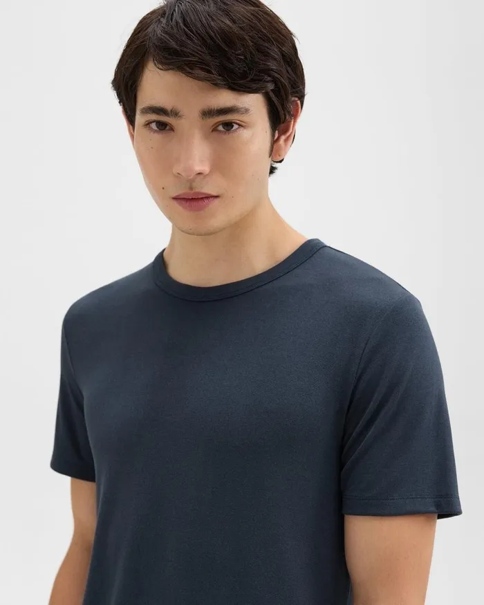 Men TShirts Polos Theory Essential Tee In Anemone Modal Jersey Eclipse Multi