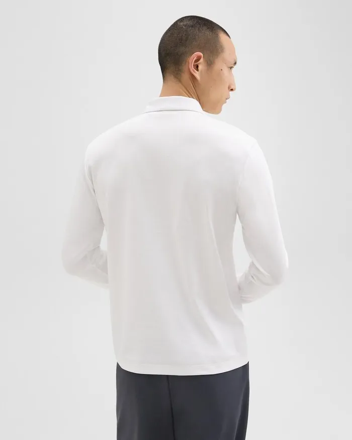 Men TShirts Polos Theory LongSleeve Polo Shirt In Cotton Jersey White