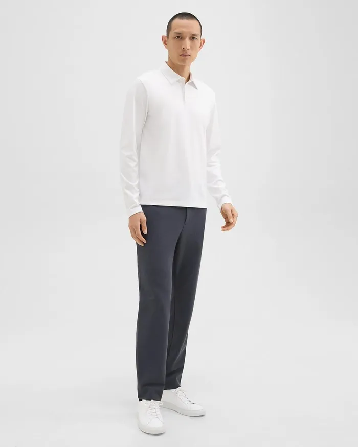 Men TShirts Polos Theory LongSleeve Polo Shirt In Cotton Jersey White