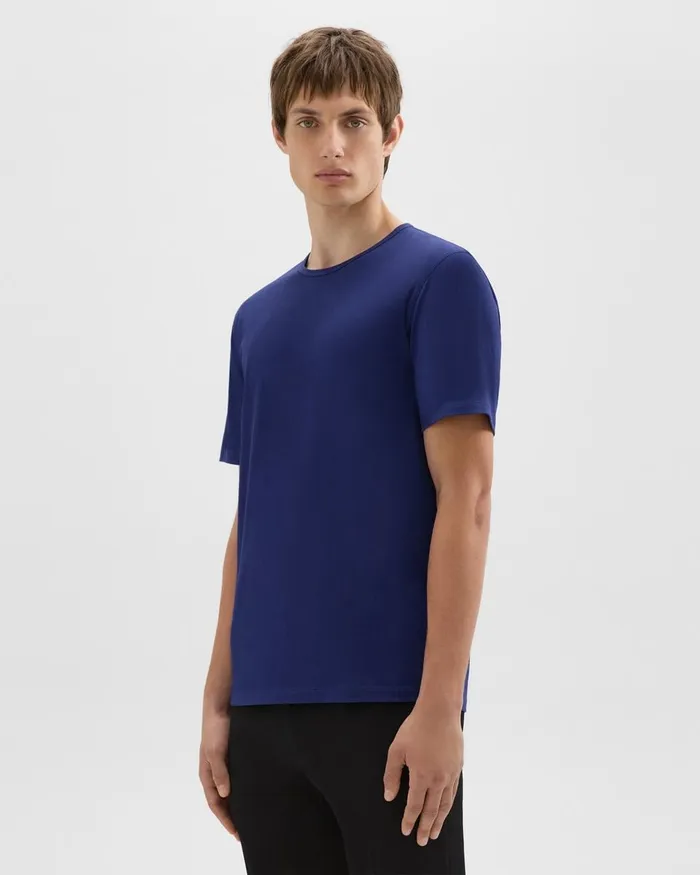 Men TShirts Polos Theory Precise Tee In Pima Cotton Jersey Ocean