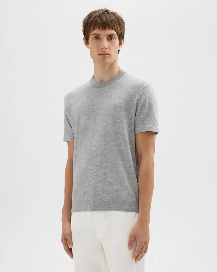 Men TShirts Polos Theory Sarior Tee In Light Bilen Light Grey Heather