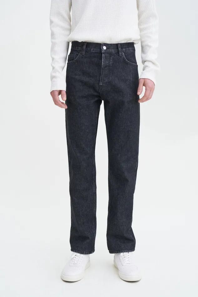 Men Tapered Cropped Jeans Black Stonewash Filippa K Jeans