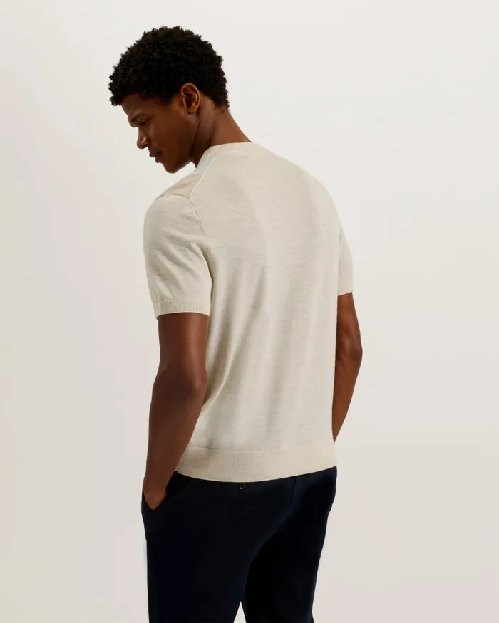 Men TILTZ 8211 Colour Block Print Wool TShirt Taupe Ted Baker Tops Men TILTZ 8211 Colour Block Print Wool TShirt Taupe Ted Baker Tops
