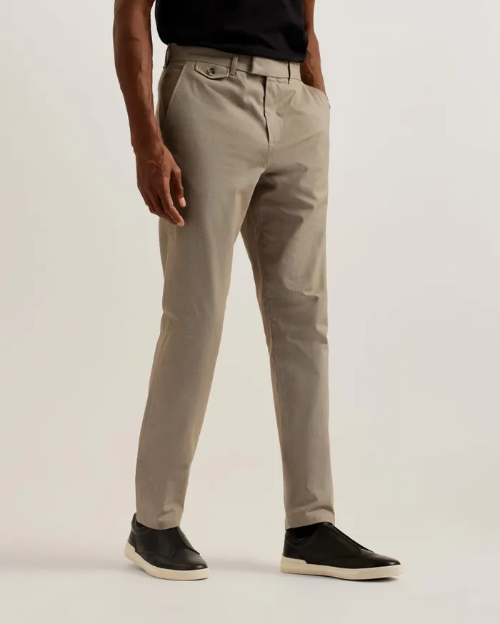 Men TURNEY 8211 Slim Fit Textured Cotton Chinos Taupe Ted Baker Trousers and Chinos Men TURNEY 8211 Slim Fit Textured Cotton Chinos Taupe Ted Baker Trousers and Chinos