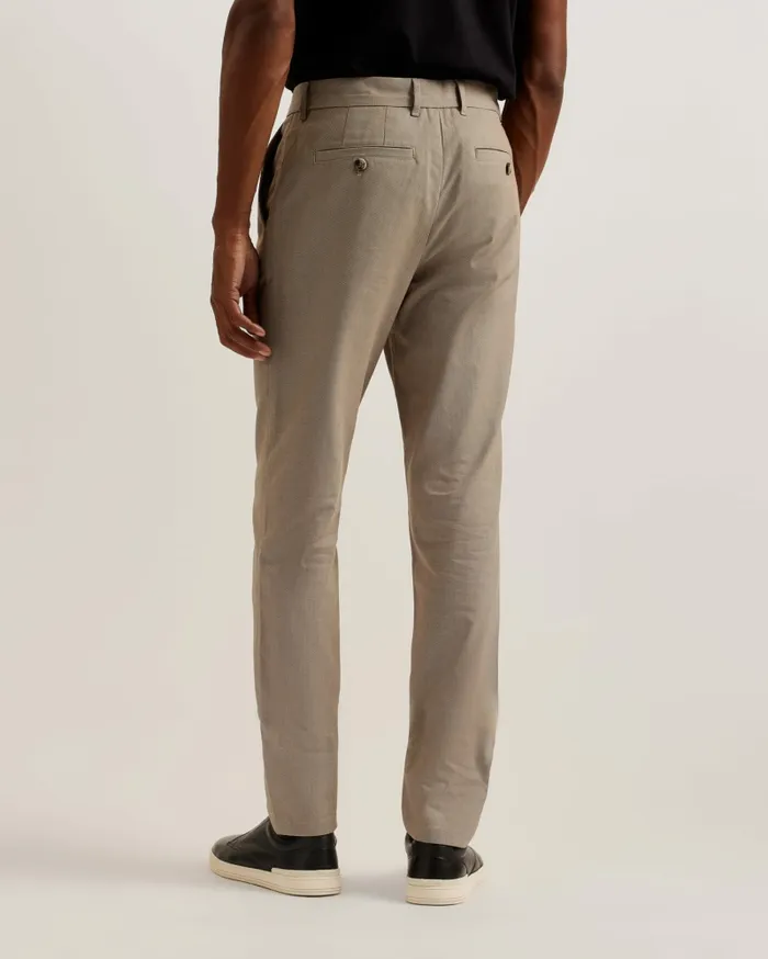 Men TURNEY 8211 Slim Fit Textured Cotton Chinos Taupe Ted Baker Trousers and Chinos Men TURNEY 8211 Slim Fit Textured Cotton Chinos Taupe Ted Baker Trousers and Chinos