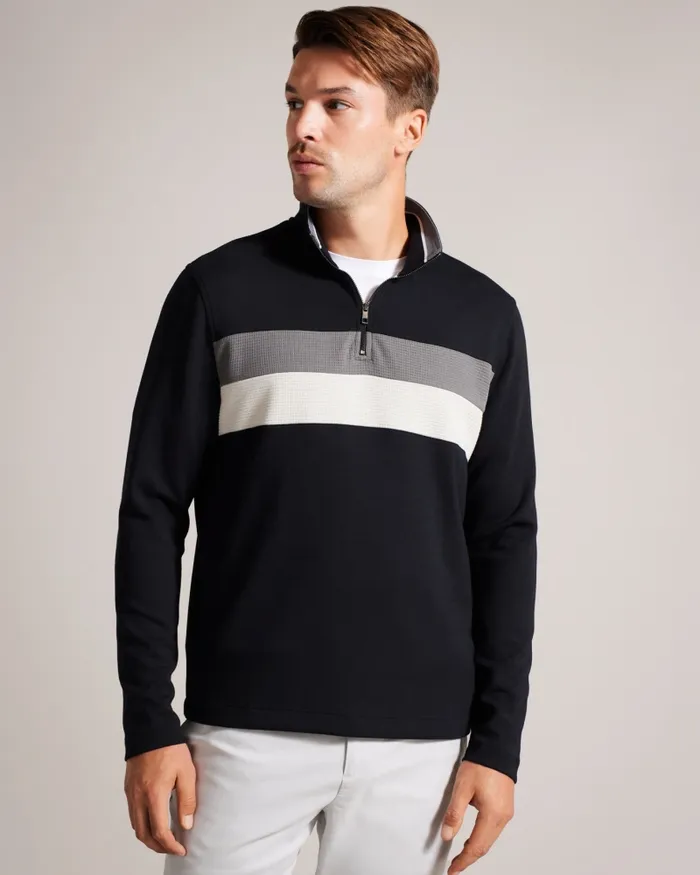 Men VELLER 8211 Long Sleeve Half Zip Jumper Black Ted Baker Tops Men VELLER 8211 Long Sleeve Half Zip Jumper Black Ted Baker Tops