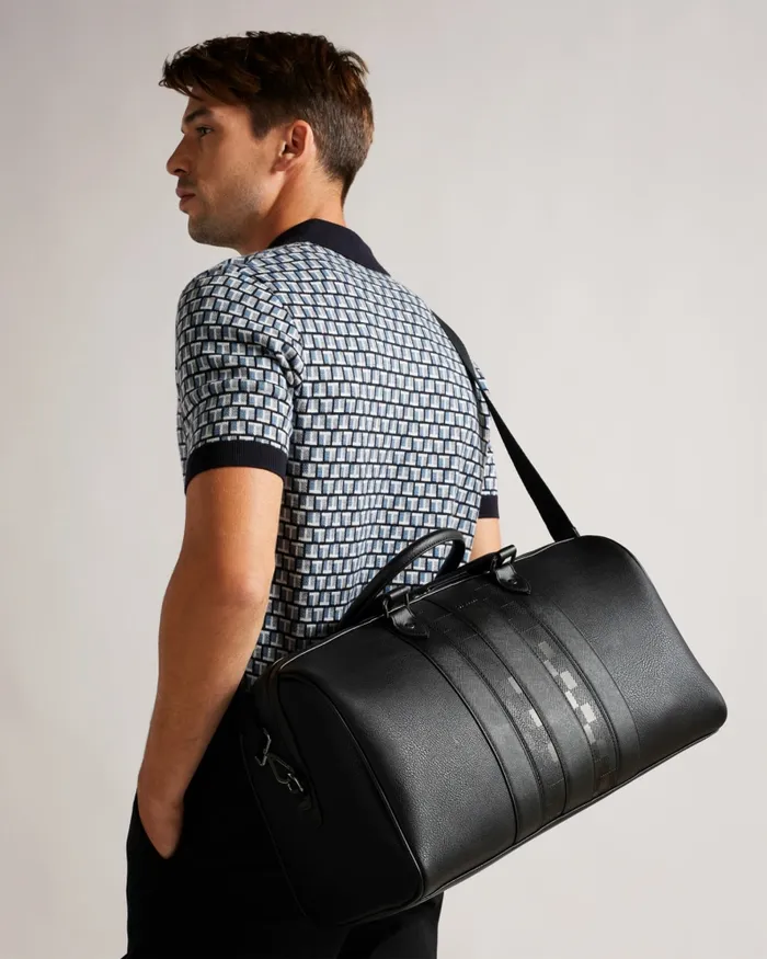 Men WAYLIN 8211 House Check PU Holdall Black Ted Baker Holdalls and Weekend Bags Men WAYLIN 8211 House Check PU Holdall Black Ted Baker Holdalls and Weekend Bags