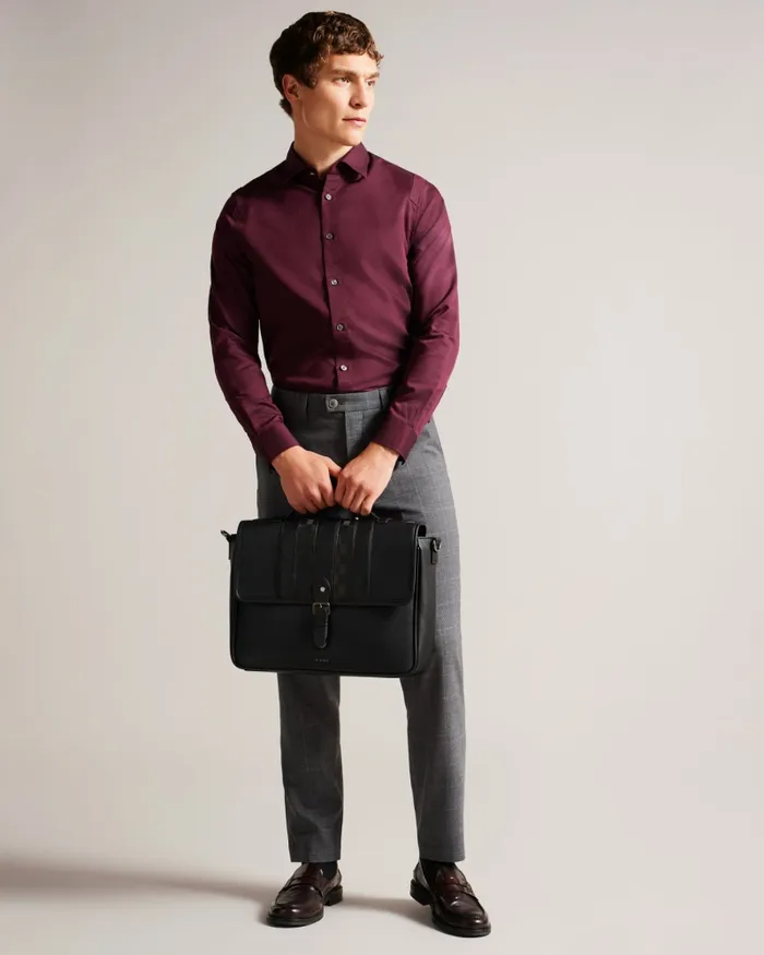Men WAYVEES 8211 House Check PU Satchel Black Ted Baker Document Bags