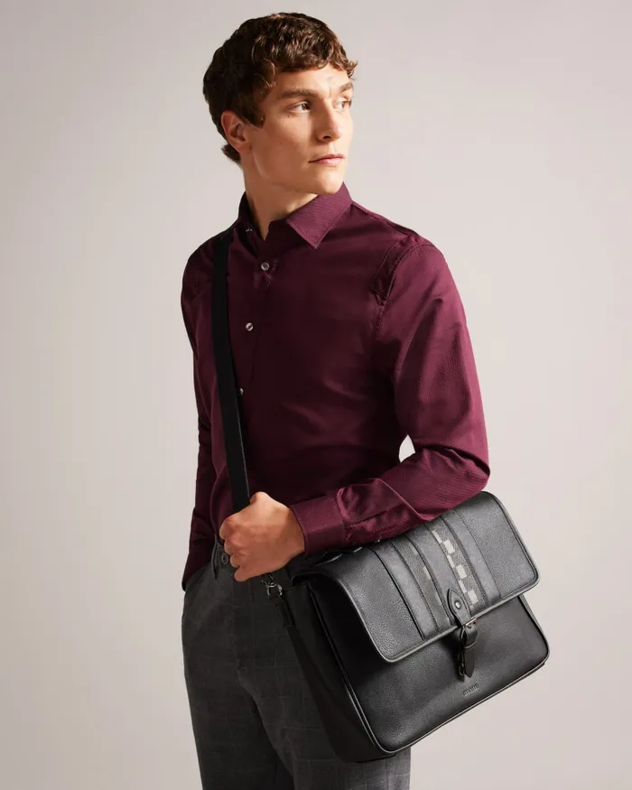 Men WAYVEES 8211 House Check PU Satchel Black Ted Baker Document Bags Men WAYVEES 8211 House Check PU Satchel Black Ted Baker Document Bags