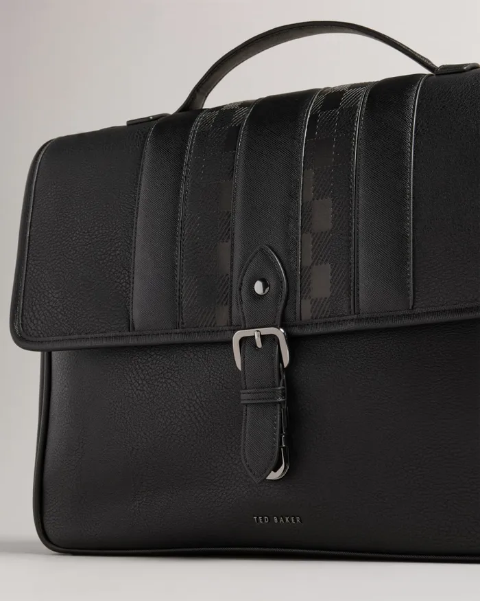 Men WAYVEES 8211 House Check PU Satchel Black Ted Baker Document Bags Men WAYVEES 8211 House Check PU Satchel Black Ted Baker Document Bags