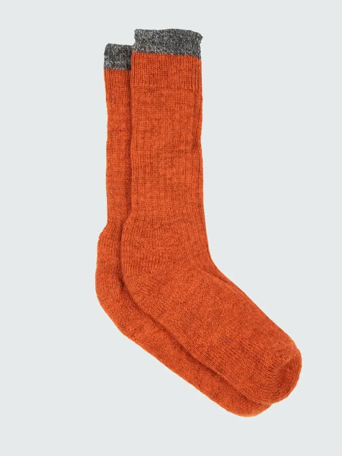 MenWomen Bosun Sock Burnt Orangegrey Marl Finisterre Socks