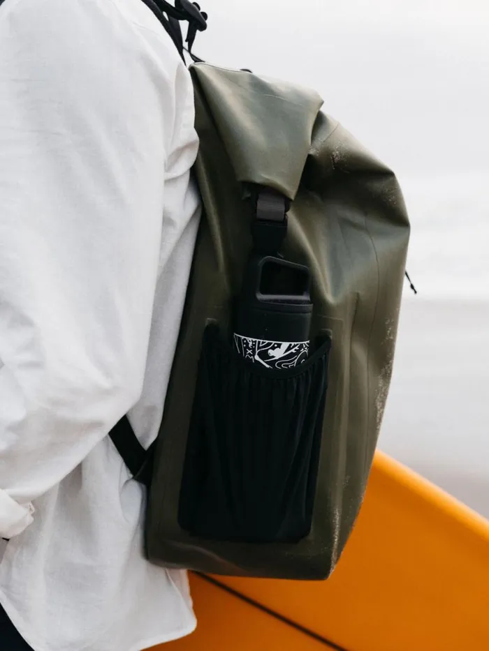 MenWomen Drift 30L Waterproof Roll Top Backpack Olive Finisterre Bags