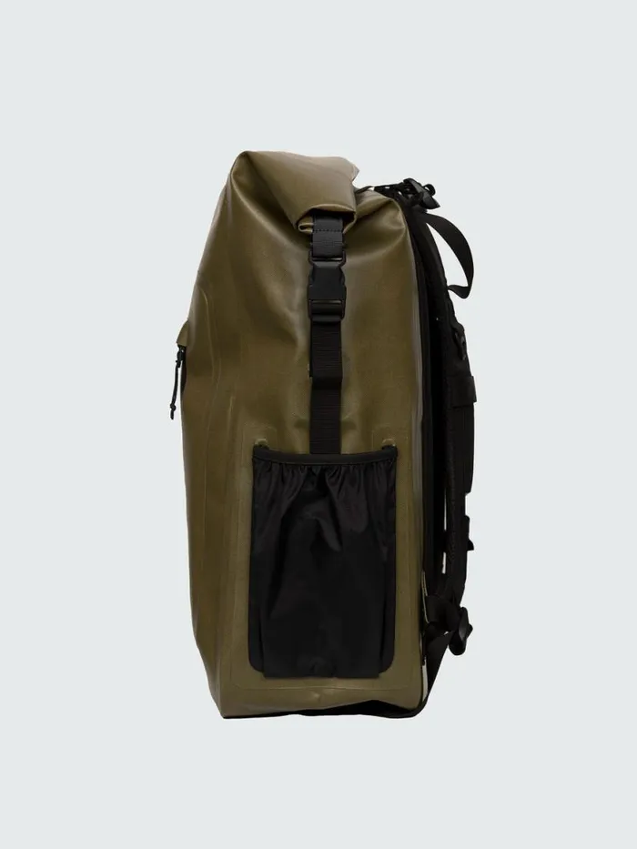 MenWomen Drift 30L Waterproof Roll Top Backpack Olive Finisterre Bags