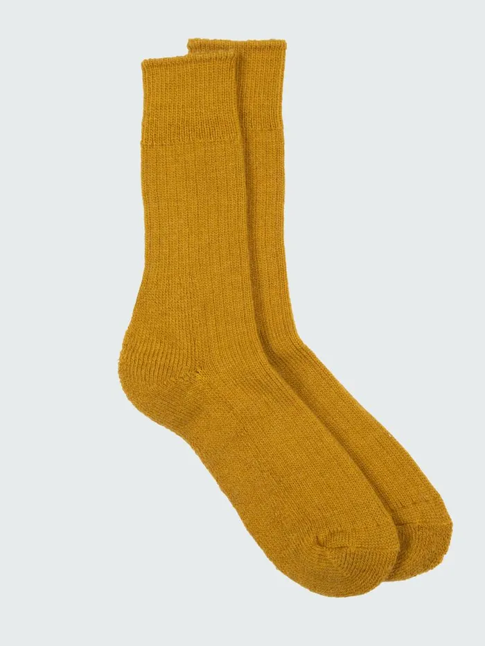 MenWomen Ribbed Sock Beeswax Finisterre Socks