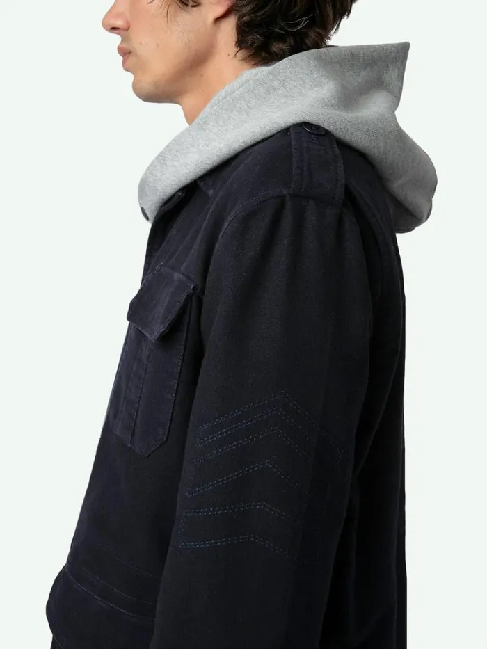 Men Zadig and Voltaire Jackets and Coats Keegan Parka Encre Men Zadig and Voltaire Jackets and Coats Keegan Parka Encre