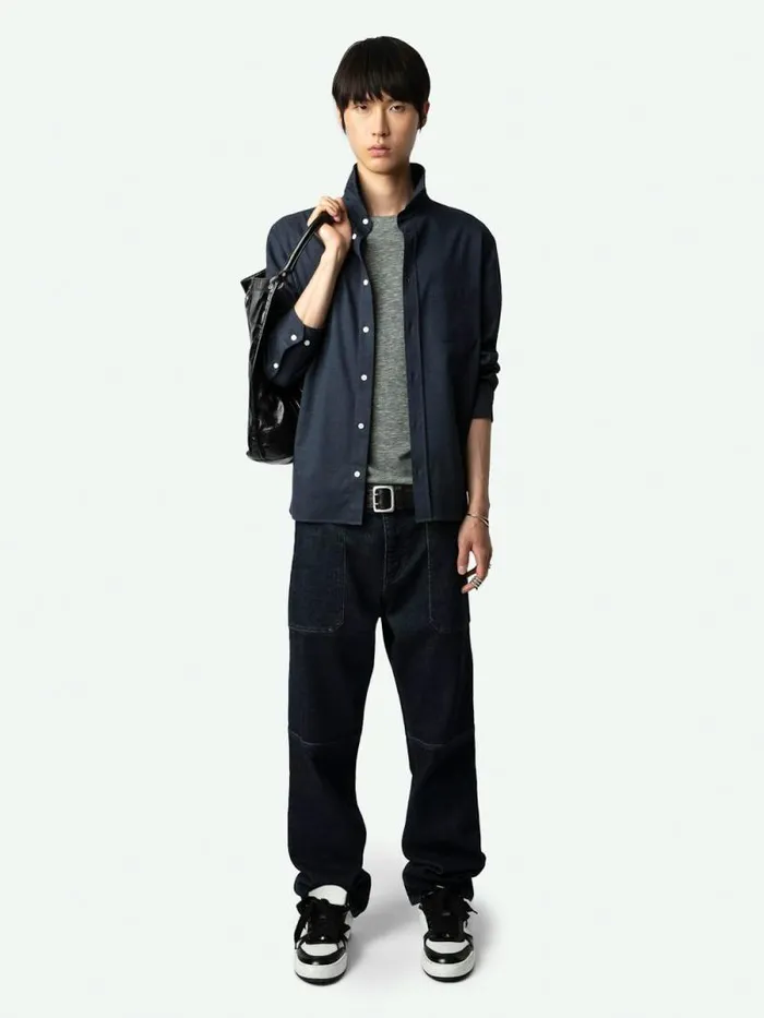 Men Zadig and Voltaire Shirts Stan Shirt Encre