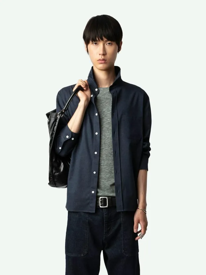 Men Zadig and Voltaire Shirts Stan Shirt Encre Men Zadig and Voltaire Shirts Stan Shirt Encre