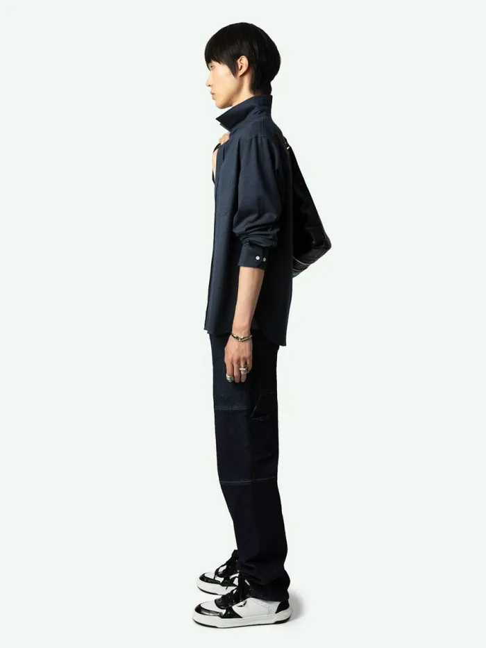 Men Zadig and Voltaire Shirts Stan Shirt Encre Men Zadig and Voltaire Shirts Stan Shirt Encre