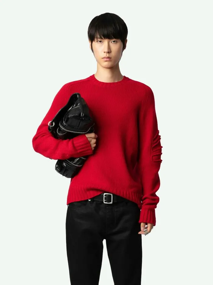 Men Zadig and Voltaire Sweaters and Cardigans Jordan Arrow Sweater Cerise Men Zadig and Voltaire Sweaters and Cardigans Jordan Arrow Sweater Cerise