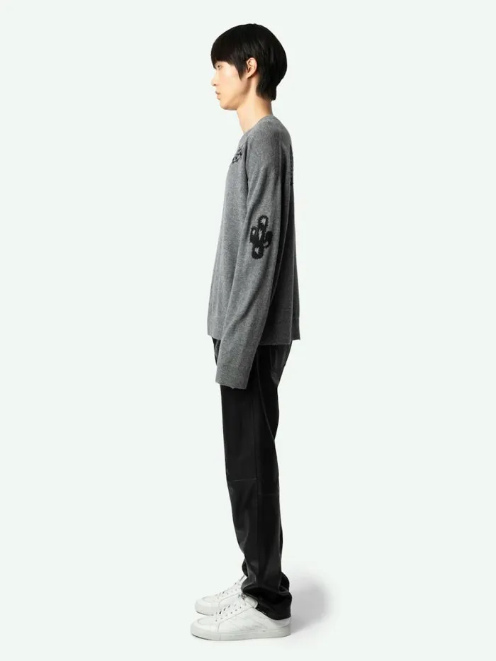 Men Zadig and Voltaire Sweaters and Cardigans Marko Sweater Gris Moyen Men Zadig and Voltaire Sweaters and Cardigans Marko Sweater Gris Moyen
