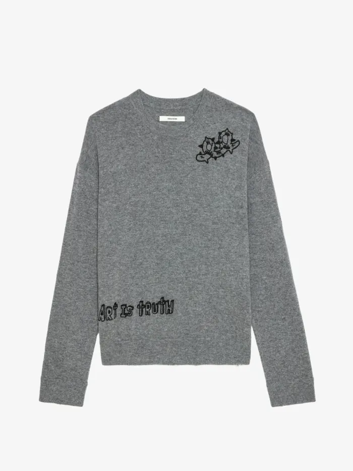 Men Zadig and Voltaire Sweaters and Cardigans Marko Sweater Gris Moyen Men Zadig and Voltaire Sweaters and Cardigans Marko Sweater Gris Moyen