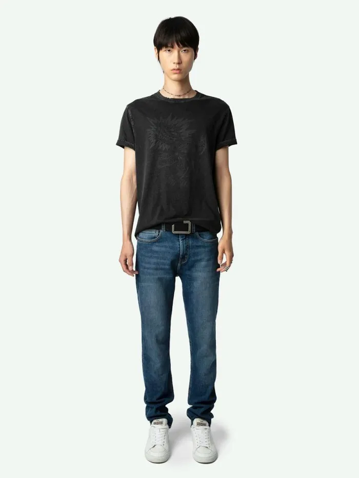 Men Zadig and Voltaire TShirts Jimmy Tshirt Carbone