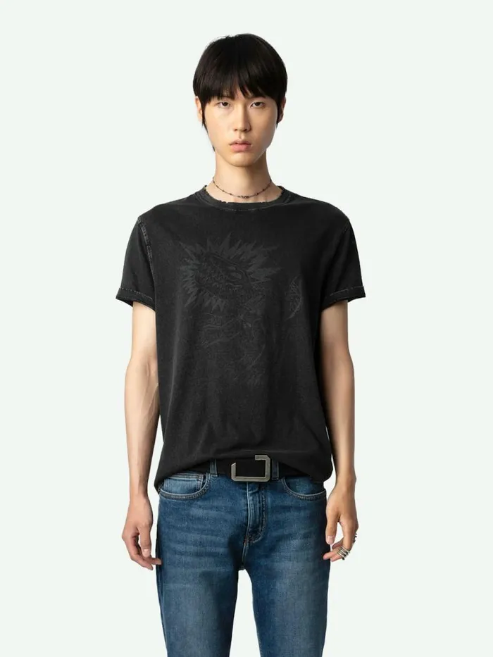 Men Zadig and Voltaire TShirts Jimmy Tshirt Carbone Men Zadig and Voltaire TShirts Jimmy Tshirt Carbone