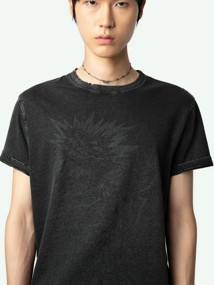 Men Zadig and Voltaire TShirts Jimmy Tshirt Carbone Men Zadig and Voltaire TShirts Jimmy Tshirt Carbone